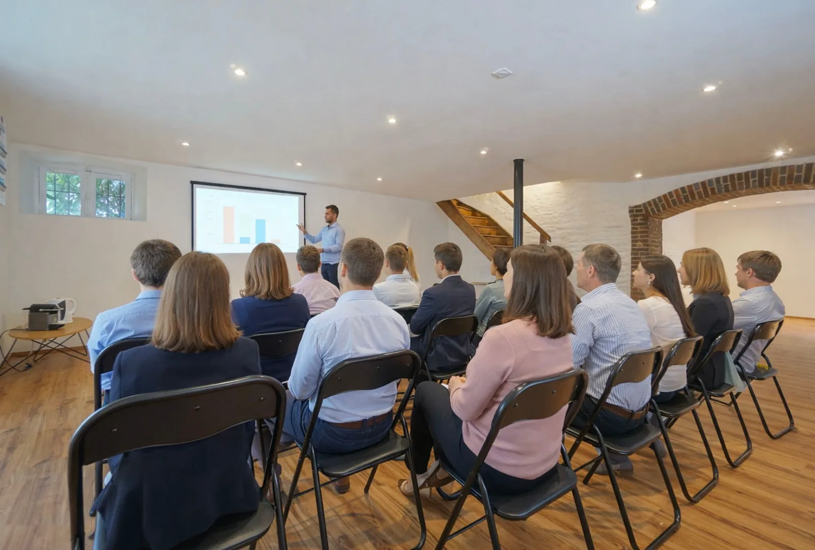Séminaire d'entreprise dans la salle de réunion du Manoir Ducey